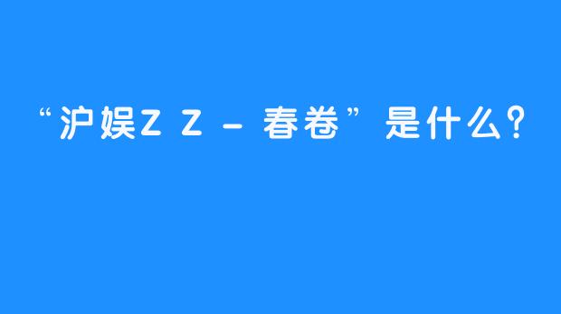 “沪娱ZZ-春卷”是什么？