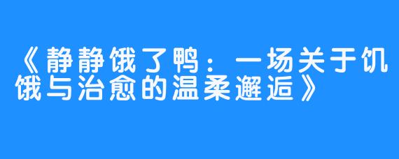 《静静饿了鸭：一场关于饥饿与治愈的温柔邂逅》