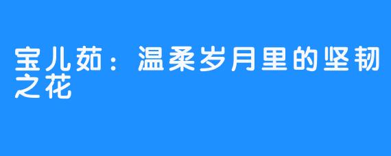 宝儿茹：温柔岁月里的坚韧之花