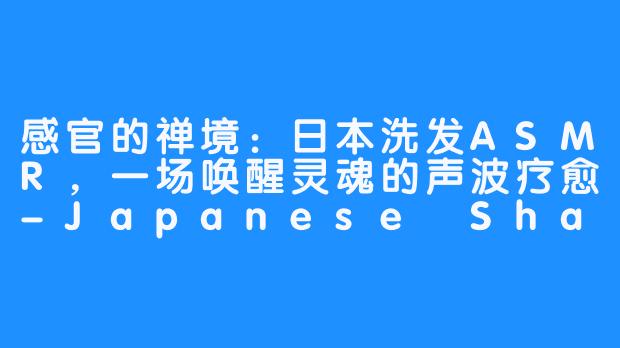 感官的禅境:日本洗发ASMR,一场唤醒灵魂的声波疗愈-Japanese Shampoo ASMR