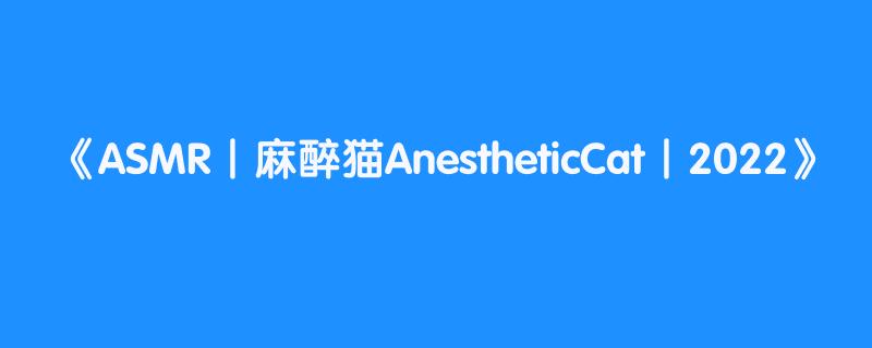 ASMR丨麻醉猫AnestheticCat丨2022
